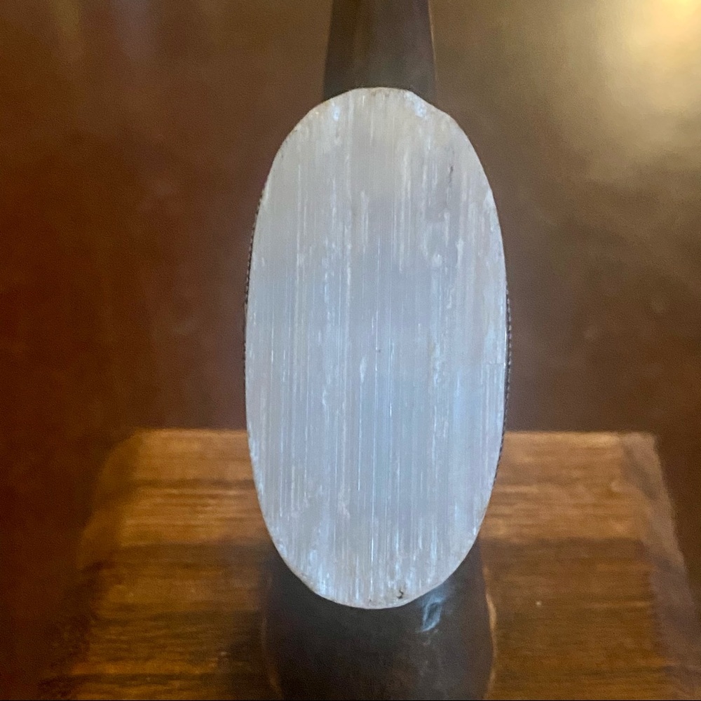 Selenite Sterling Silver Ring, Size 6.5